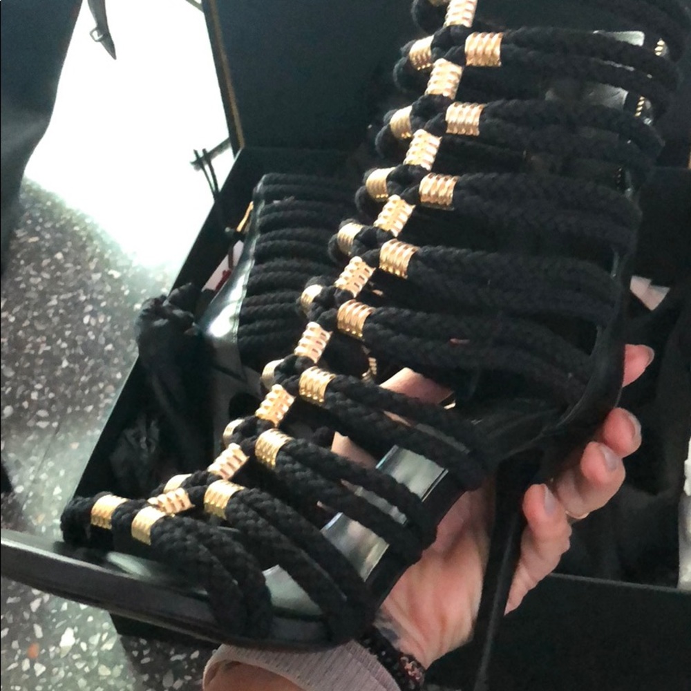 NWB BALMAIN ROPE & GOLD HEELS - Picture 5 of 7